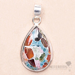 Turmalin Multicolor Anhänger Silber Ag 925 30388