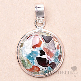 Turmalin Multicolor Anhänger Silber Ag 925 30418