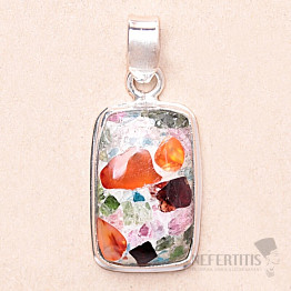 Turmalin Multicolor Anhänger Silber Ag 925 30453
