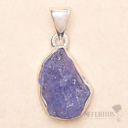 Tanzanit surový přívěsek stříbro Ag 925 LOT306