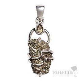 Designer pendant pyrite silver Ag 925 P309