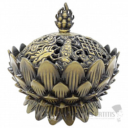Räuchergefäß aus Metall Lotusblüte Farbe Bronze