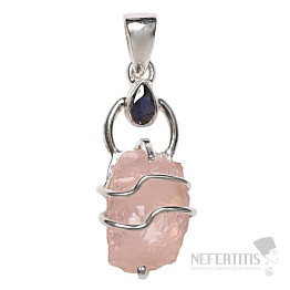 Designer pendant rose quartz silver Ag 925 P310