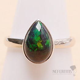 Black Ethiopian Opal Ring Silver Ag 925 R310