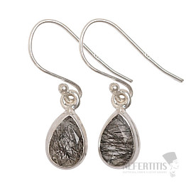 Tourmaline in crystal earrings silver Ag 925 E310