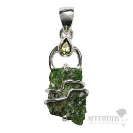 Designer pendant chrome diopside silver Ag 925 P312