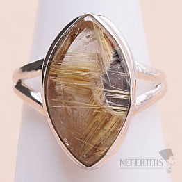 Sagenitkristall mit Rutilring Silber Ag 925 31351