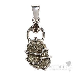 Designer pendant pyrite silver Ag 925 P316