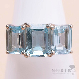 Topaz modrý prsteň striebro Ag 925 KO318