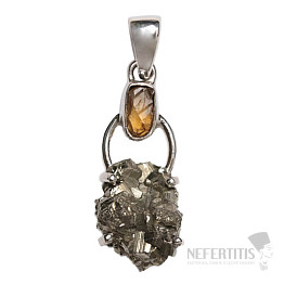 Designer pendant pyrite silver Ag 925 P320