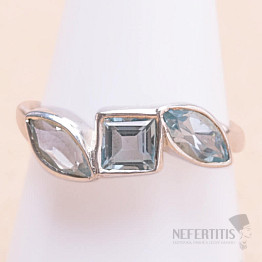 Topaz modrý prsteň striebro Ag 925 KO320