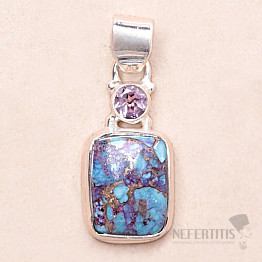 Tyrkys purpurový prívesok striebro Ag 925 32241