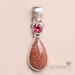 Aventurin Sonnenanhänger Silber Ag 925 32247