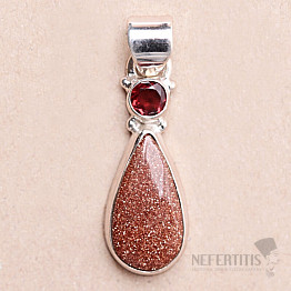 Aventurin Sonnenanhänger Silber Ag 925 32277
