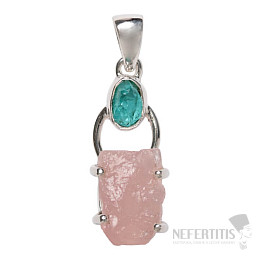 Designer pendant rose quartz silver Ag 925 P324