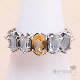 Topaz modrý prsten stříbro Ag 925 KO324