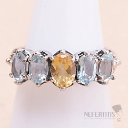 Topaz modrý prsten stříbro Ag 925 KO325