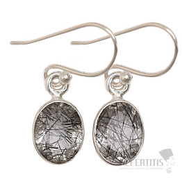 Tourmaline in crystal earrings silver Ag 925 E327