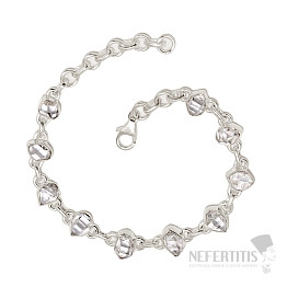 Herkimer diamant náramok striebro Ag 925 B329