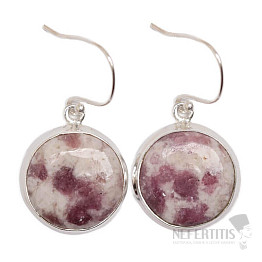 Pink tourmaline earrings silver Ag 925 E33