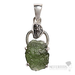 Design pendant moldavite silver Ag 925 P334