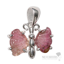Turmalin-Schmetterlingsanhänger Silber Ag 925 P334