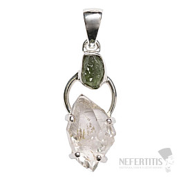 Designer pendant Herkimer diamond silver Ag 925 P336