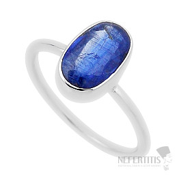 Kyanit modrý brúsený prsteň striebro Ag 925 33621