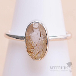 Sagenit (Kristall mit Rutil) Ring Silber Ag 925 33681
