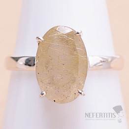 Sagenit (Kristall mit Rutil) Ring Silber Ag 925 33683
