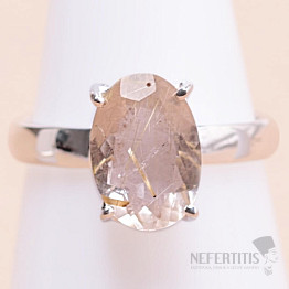Sagenit (Kristall mit Rutil) Ring Silber Ag 925 33688