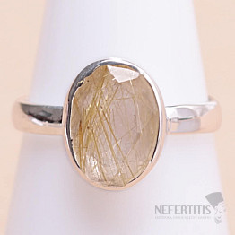 Sagenit (Kristall mit Rutil) Ring Silber Ag 925 33689