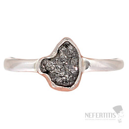 Diamond natural raw ring silver Ag 925 R342