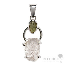 Dizajnový prívesok Herkimer diamant striebro Ag 925 P344