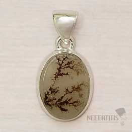 Agate dendritic pendant silver Ag 925 P3444