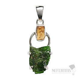 Designer pendant chrome diopside silver Ag 925 P346