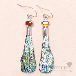 Kyanite iridescent titanium aura earrings silver Ag 925 KO347