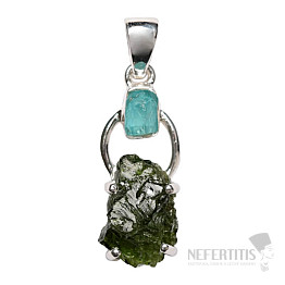 Designer pendant chrome diopside silver Ag 925 P349