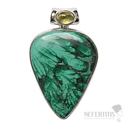 Malachit Anhänger Silber Ag 925 P35