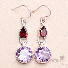Amethyst cut earrings silver Ag 925 KO352