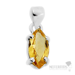 Citrine cut pendant silver Ag 925 35274