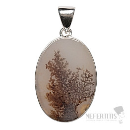 Achát dendritický přívěsek stříbro Ag 925 P3532