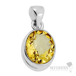 Citrín broušený přívěsek stříbro Ag 925 35326