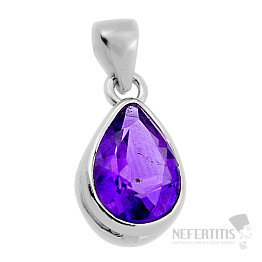 Amethyst cut pendant silver Ag 925 35331