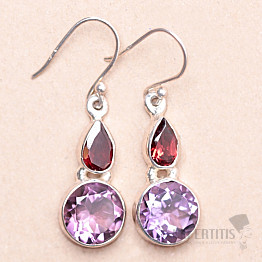Amethyst geschliffene Ohrringe Silber Ag 925 KO355