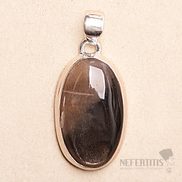 Sluneční kámen černý přívěsek stříbro Ag 925 P355