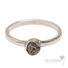Diamant přírodní surový prsten stříbro Ag 925 R356