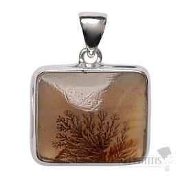 Achát dendritický přívěsek stříbro Ag 925 P3561
