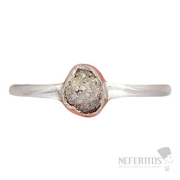 Diamant prírodný surový prsteň striebro Ag 925 R358