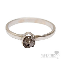 Diamond natural raw ring silver Ag 925 R359
